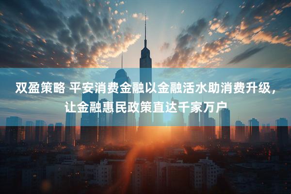 双盈策略 平安消费金融以金融活水助消费升级，让金融惠民政策直达千家万户