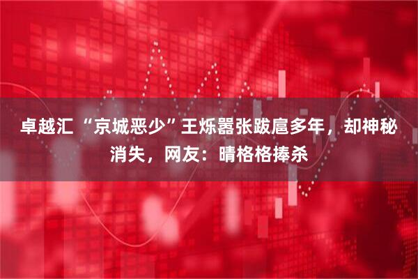 卓越汇 “京城恶少”王烁嚣张跋扈多年，却神秘消失，网友：晴格格捧杀